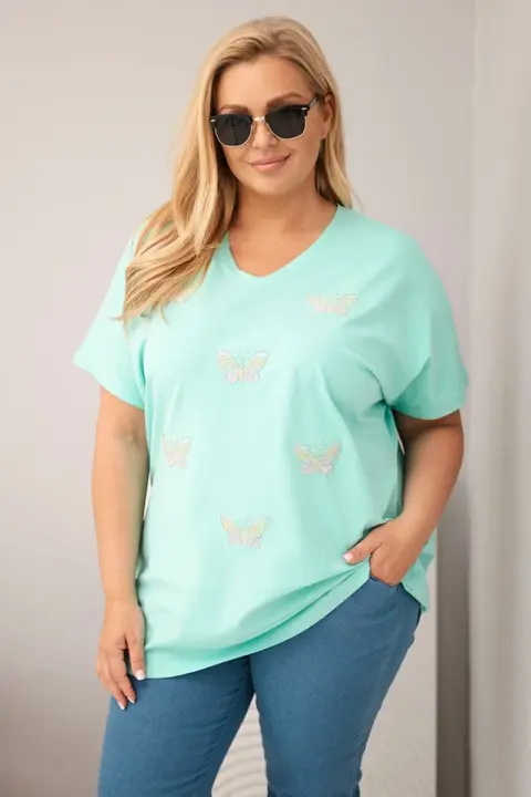Plus size halenka Linda – Mátový