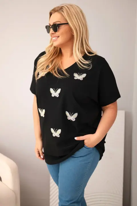 Plus size halenka Linda – Černá