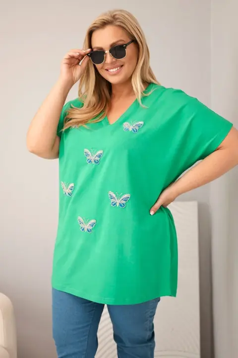 Plus size halenka Linda – Zelená