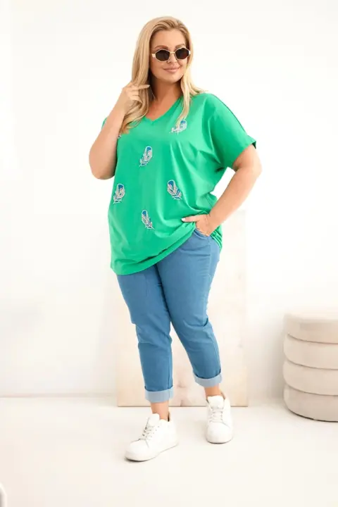 Plus size halenka Eleni – Zelená