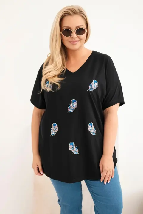 Plus size halenka Eleni – Černá