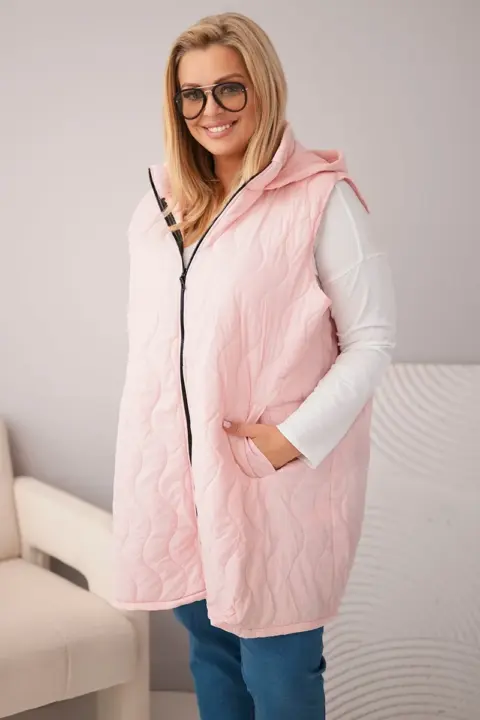Prošívaná vesta Louise – Bonbónová růžová