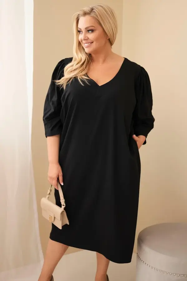 Plus size šaty Silvia – Černá