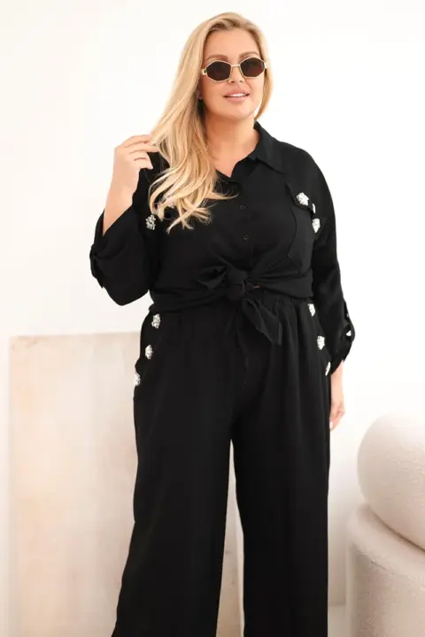 Plus size komplet Galina – Černá