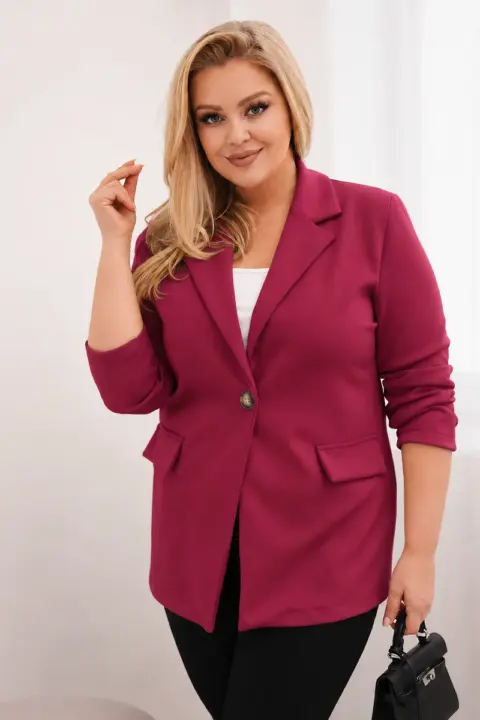Plus size sako Nicole – Bordó