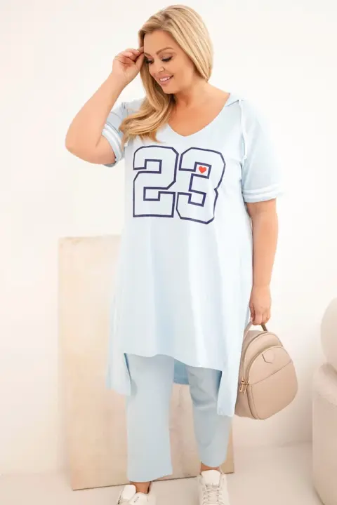Plus size komplet Daniela – Modrý