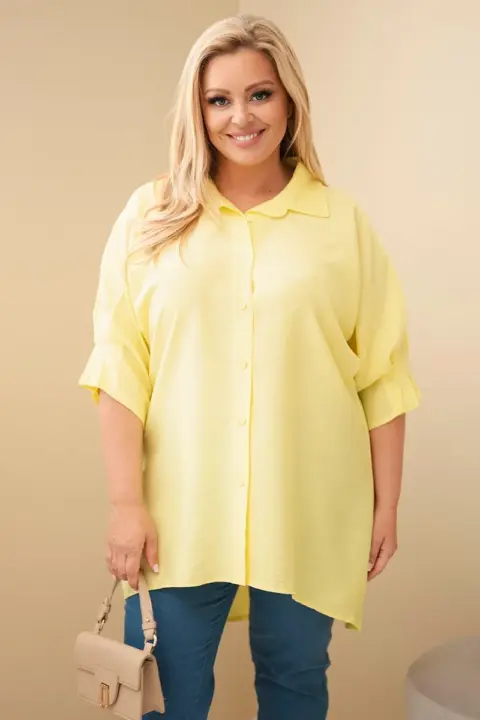Plus size košile Jelena – Žlutý