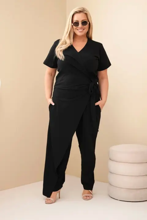 Plus size overal Helga – Černá