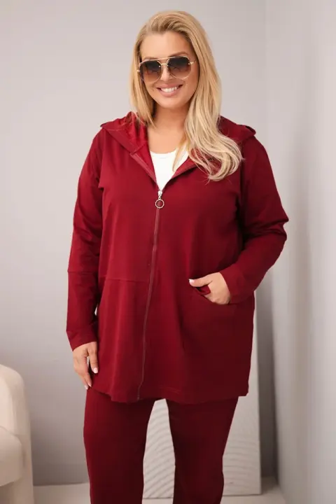 Plus size komplet Maja – Bordó