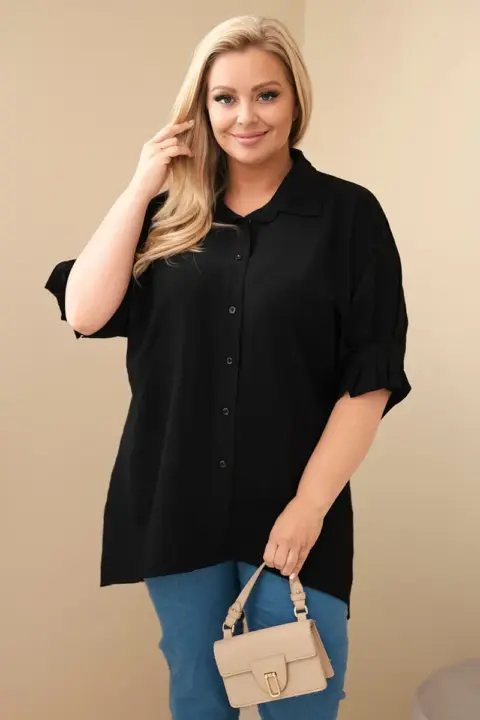Plus size košile Jelena – Černá