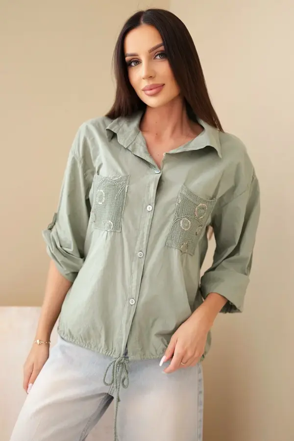 Bavlněná košile Sandra – Khaki