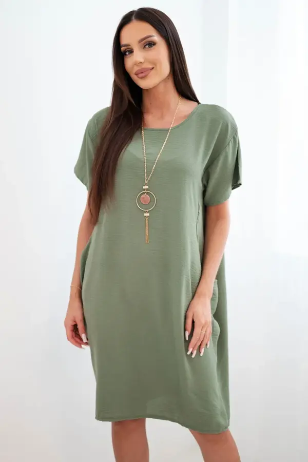 Šaty s kapsami Elena – Khaki