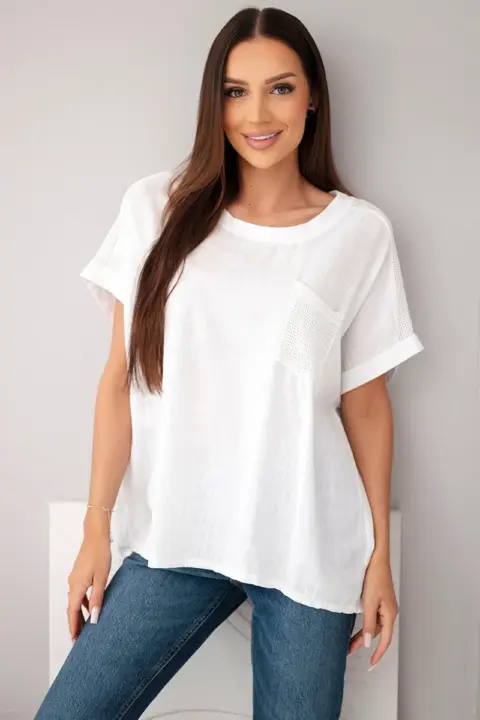 Oversize tričko Isabella – Bílá