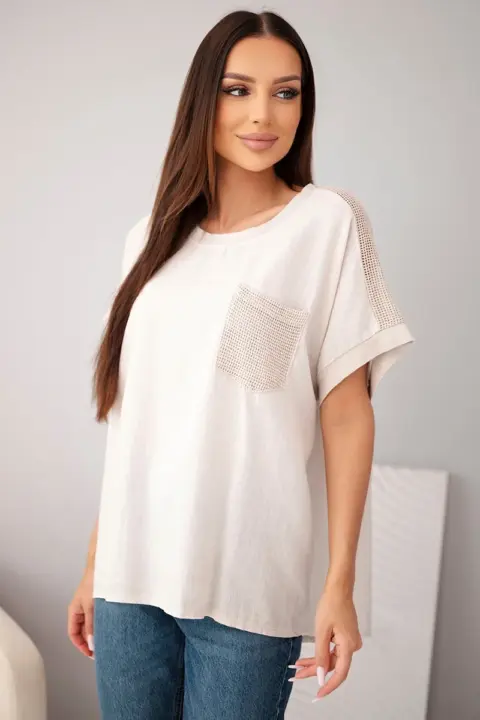 Oversize tričko Isabella – Béžová