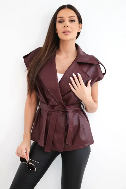 Kožená vesta Danielle – Bordó