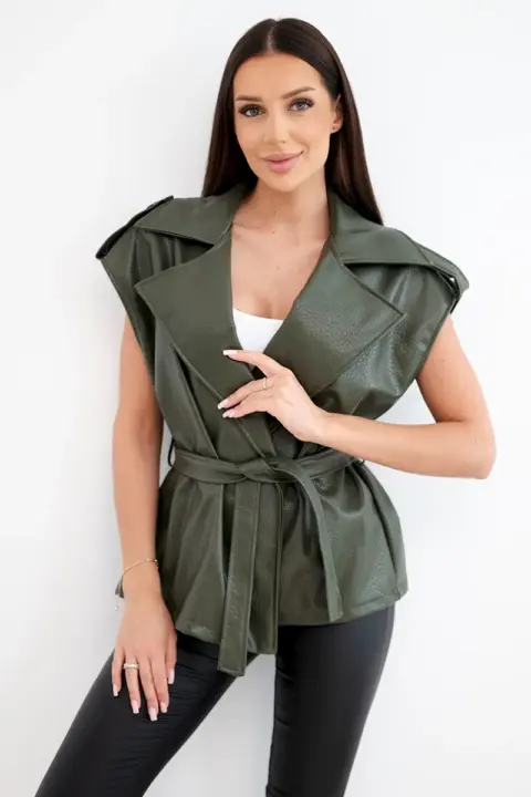 Kožená vesta Danielle – Khaki