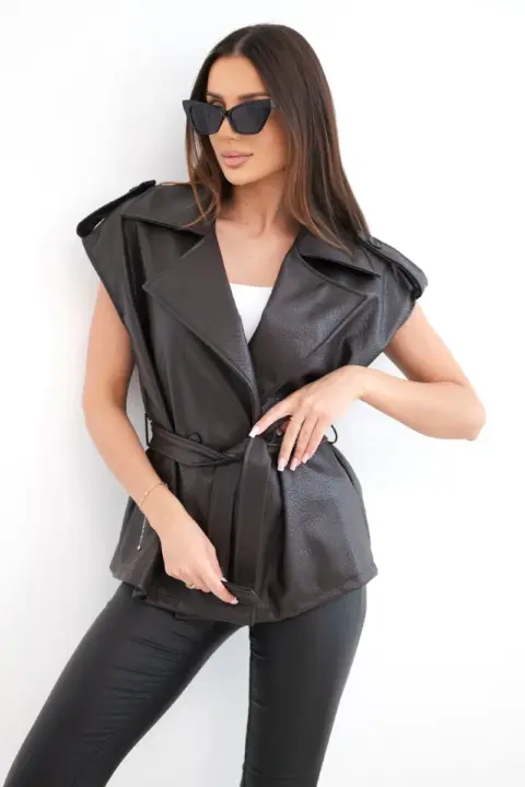 Kožená vesta Danielle – Hnědá