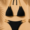 Černé bikiny se zlatými řetízky STACEY
