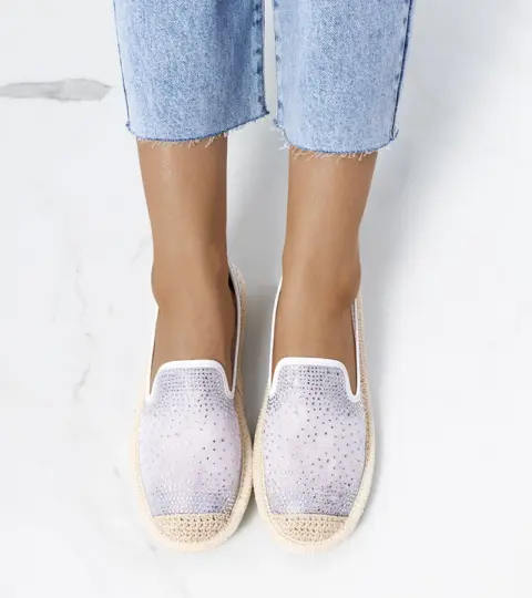 Bílé espadrilky se zirkony Punter