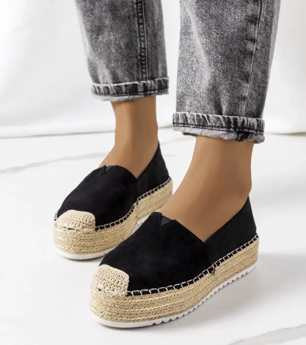 Černé espadrilky s platformou Dione