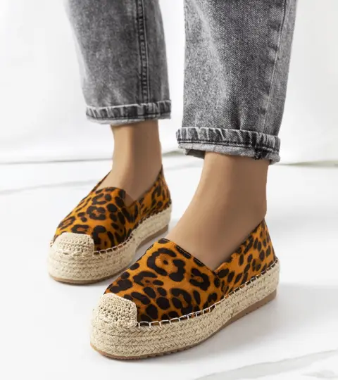 Hnědé espadrilky na platformě Feiken
