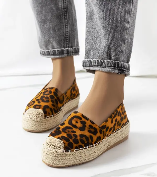 Hnědé espadrilky na platformě Feiken