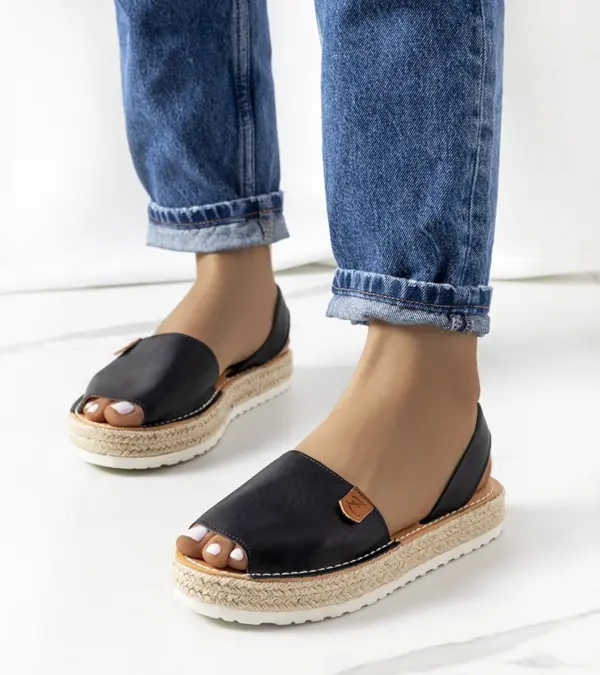 Černé espadrilky na platformě Verdam