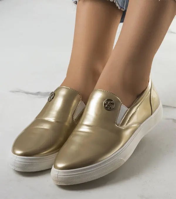 Zlaté tenisky Slip On Taastru