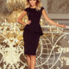 Elegantní midi šaty s volánky – černé