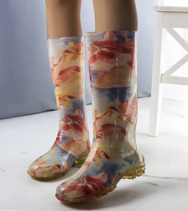 Modré růžové vysoké polobotky Pimen