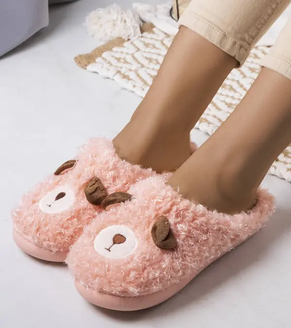 Růžové měkké pantofle Ted