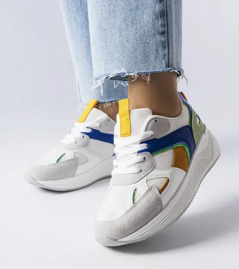 Bílé kombinované tenisky Riel