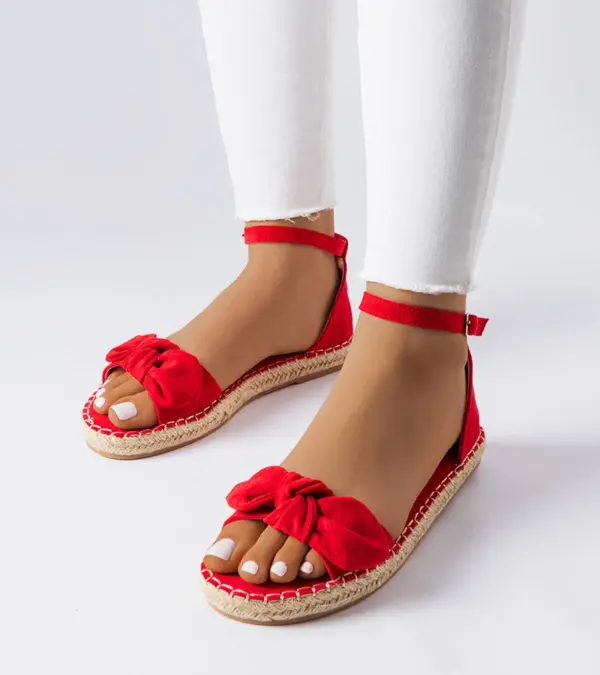 Červené espadrilky s mašlí Faure