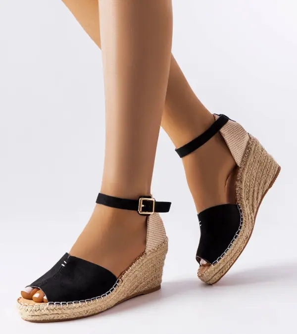 Černé espadrilky na platformách Lauderdale