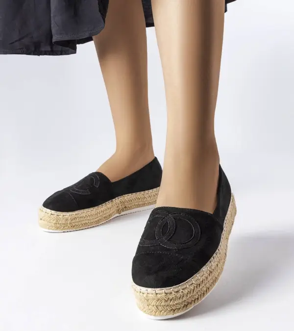 Černé espadrilky na platformě Beaudry