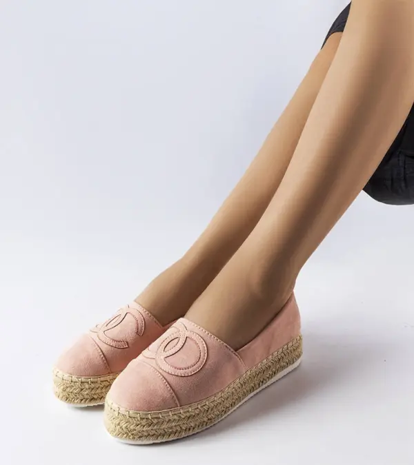 Růžové espadrilky na platformě Beaudry
