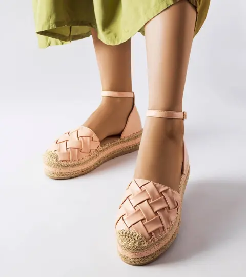 Růžové espadrilky na platformě od značky Gour