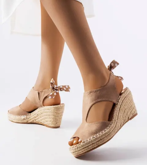 Hnědé espadrilky s jehlovými podpatky Dumoulin