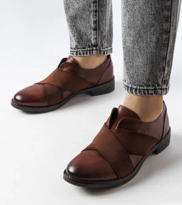 Hnědé elegantní nazouvací polobotky Winnipeg