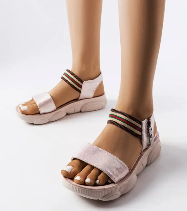 Růžové metalické sportovní sandály Parsip