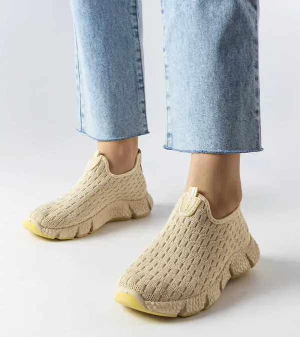 Světle béžové slip-on sportovní tenisky Obenor