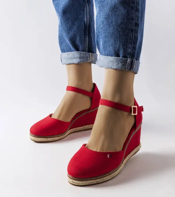 Červené espadrilky na platformách Adelinda
