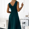 CINDY – zelené elegantní maxi šaty s výstřihem do V