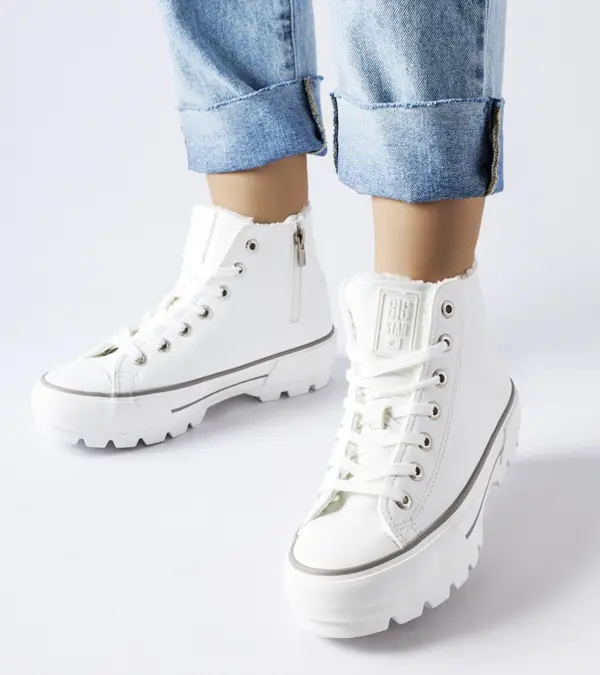 Bílé kotníkové tenisky Big Star MM274037 WHITE