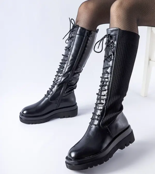 Černé vysoké trapery Nebida 490 BLACK