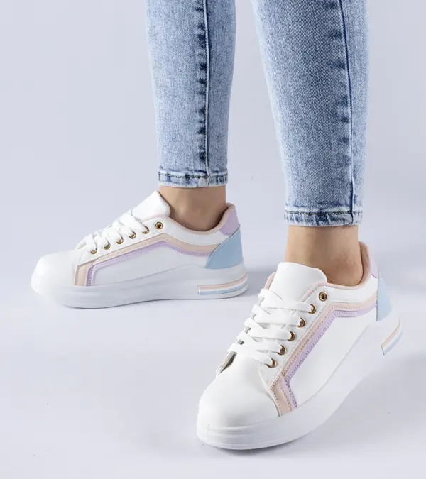 Bílo-růžové tenisky na platformě Mayfield