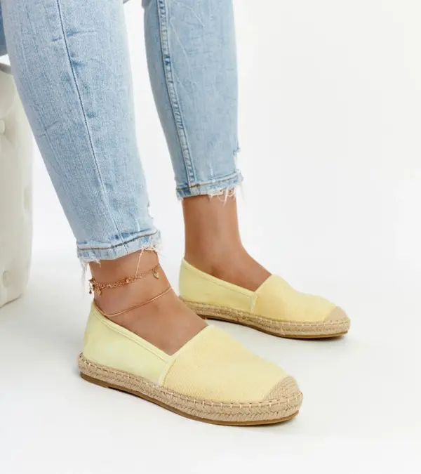 Žluté espadrilky s třpytkami na platformě Ming
