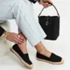 Černé espadrilky s leskem na platformě Ming