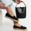 Černé espadrilky s leskem na platformě Ming