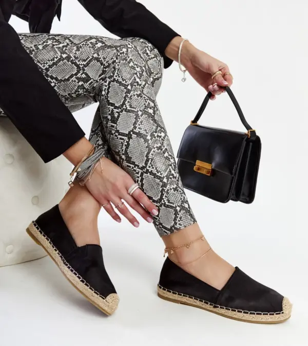 Černé espadrilky s třpytem na platformě Caithlin